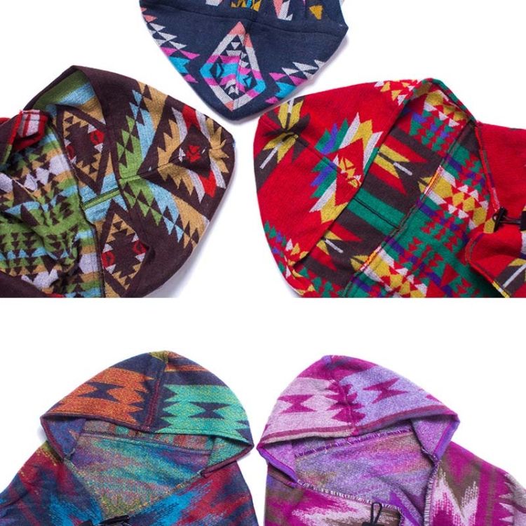 Ethnic Style Hooded Cloak Shawl , Size:135-175cm