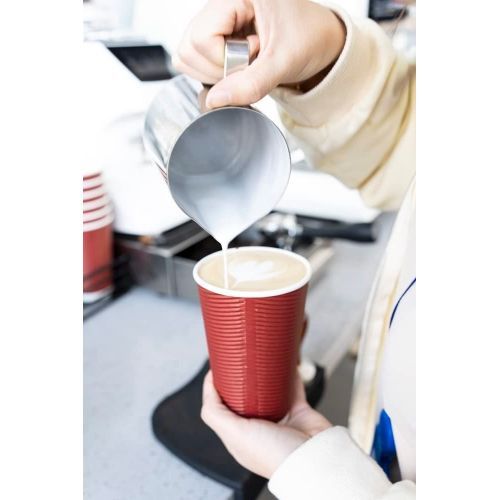 50 Sets 16 Oz Insulated Hot Coffee Cups With Lids, Burgundy