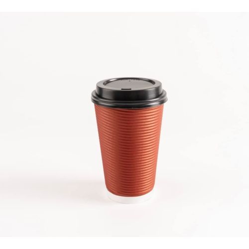 50 Sets 16 Oz Insulated Hot Coffee Cups With Lids, Burgundy