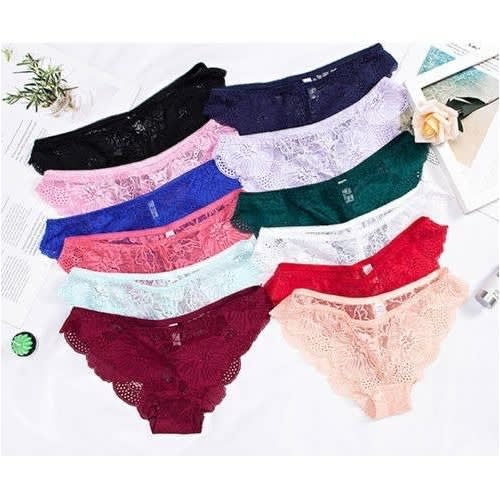 Women Transparent Lace Panties - 6pcs