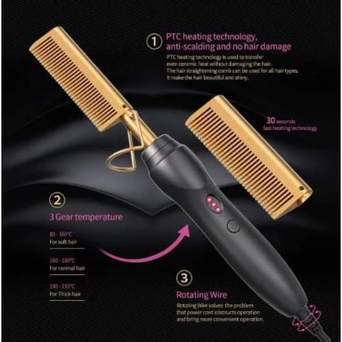 Electric Hot Hair Straightening Comb - 42W