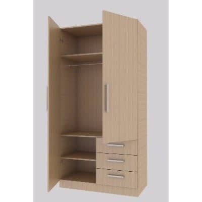 2-Doors - 3-Drawers Wardrobe- 3ft X 6ft