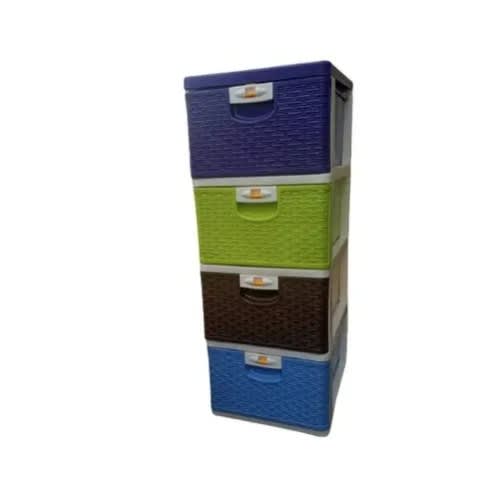 Plastic Storage Cabinet - 4 Tier  - 80*60ft - Multicolor