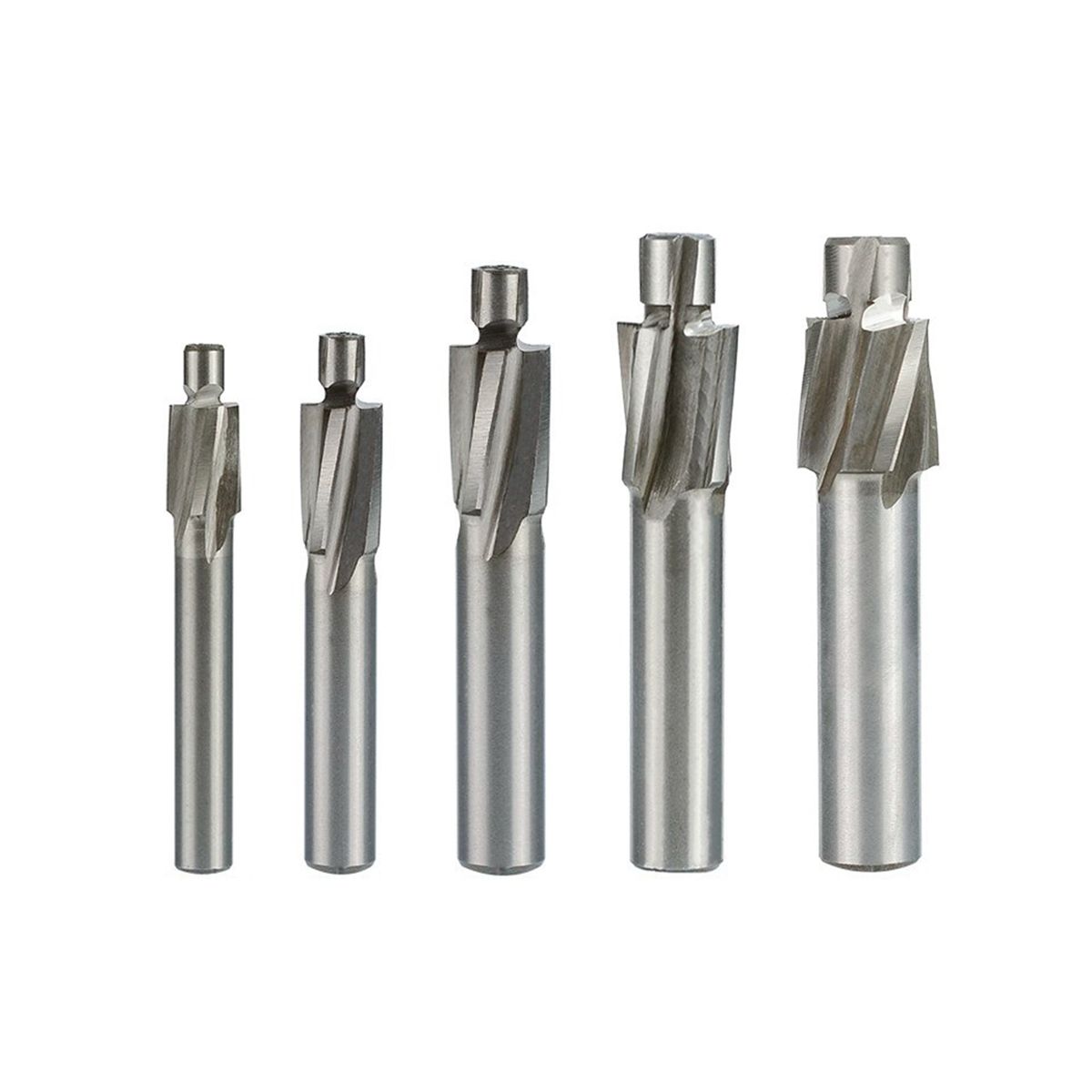 5-Piece Guide Slotted Countersunk Die M3-M8 Milling Cutter 4-Tooth High-Speed Steel Milling Cutter Set