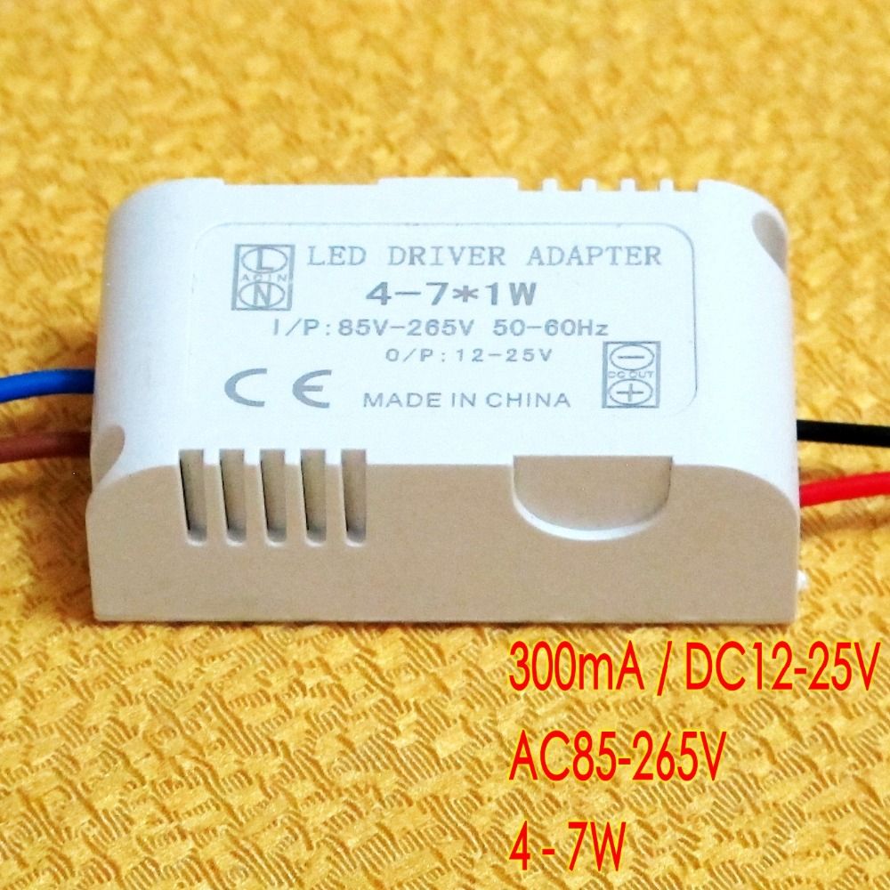 300mA DC 12V~25V (4-7)x 1W Isolated Led Driver 4W 5W 6W 7W