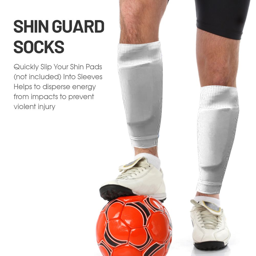 3 Pairs Anti Slip Soccer Socks And Calf Sleeves Set Outdoor