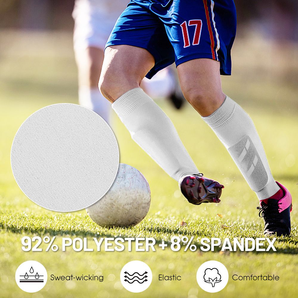 3 Pairs Anti Slip Soccer Socks And Calf Sleeves Set Outdoor