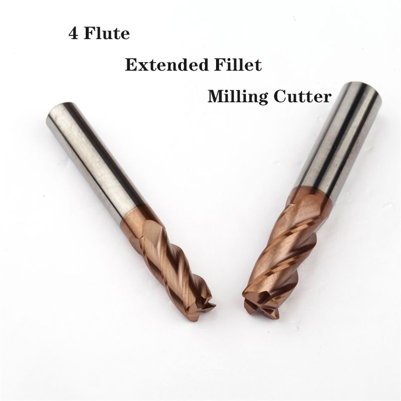 D10 L100 R0.5 Rounded End Milling Tool Lengthen 4 Flute Radius 35 Degree Carbon Alloy Stainless Steel Iron