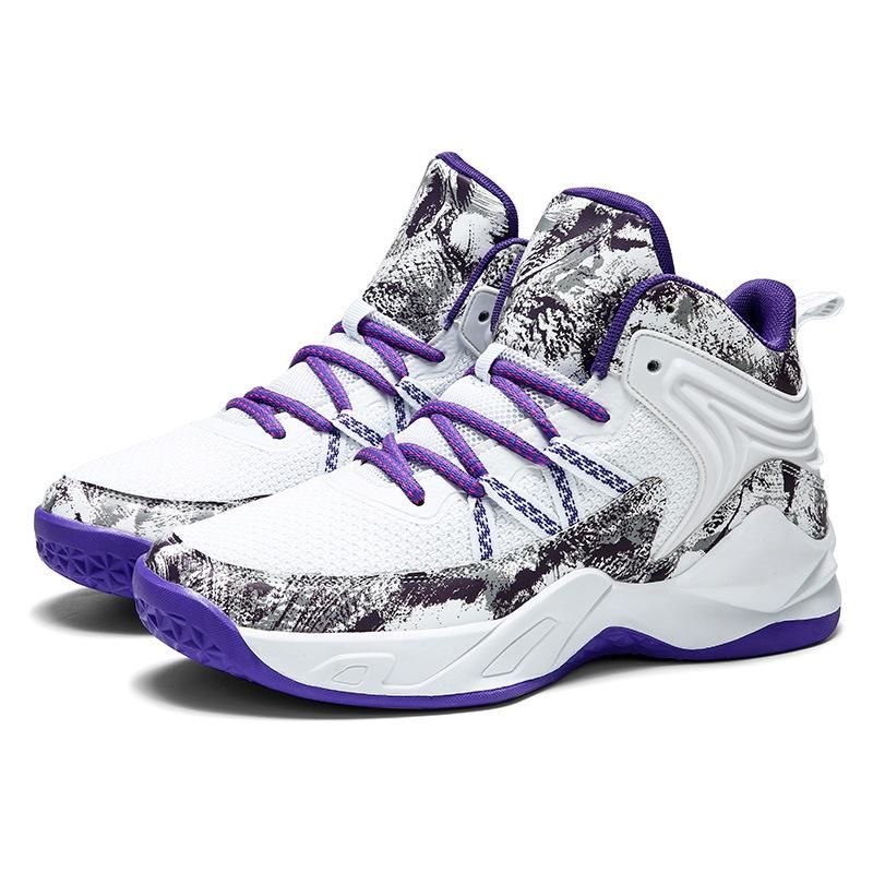 Men's Basketball Shoes Mesh Breathable Couple Sneakers Purple