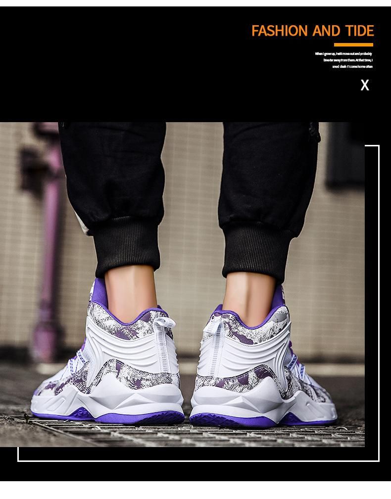 Men's Basketball Shoes Mesh Breathable Couple Sneakers Purple