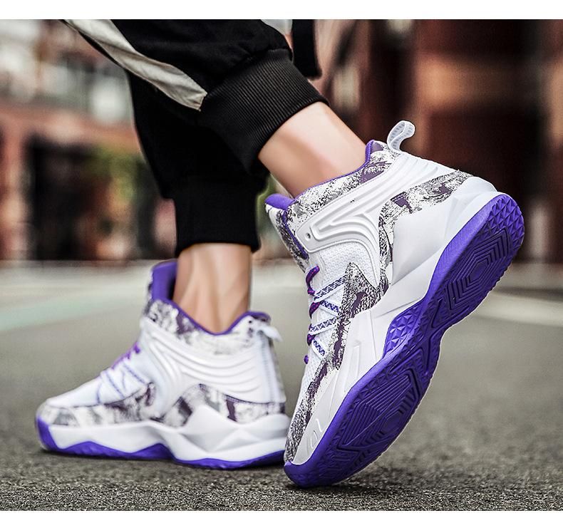 Men's Basketball Shoes Mesh Breathable Couple Sneakers Purple