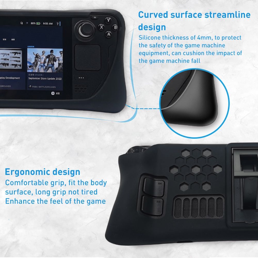 Silicone Protective Case Set For Steam Deck With Holder