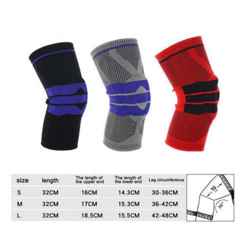 Sports High Compression Silicone Padded Knee Support Sleeve Nylon&Silicon Brace