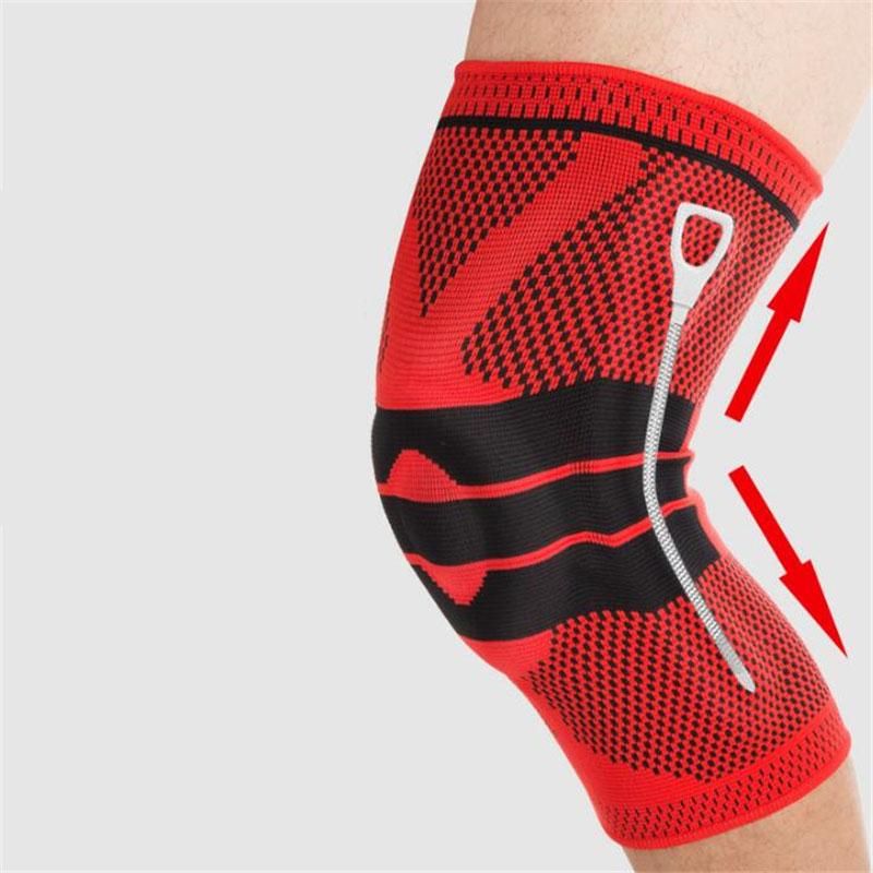 Sports High Compression Silicone Padded Knee Support Sleeve Nylon&Silicon Brace