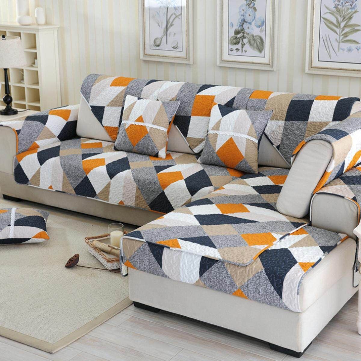 Sofa Cover Lounge Couch Removable Slipcover Washable Non-slip Seater Protector 70*70cm 70*70cm