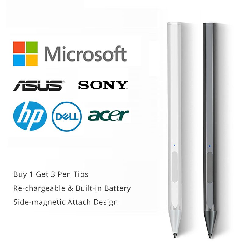 (Black)4096 Stylus Pen For Microsoft Surface Pro 3 4 5 6 7 Pro X Surface Go 2 Laptop Book Studio For HP ASUS Tablet Ic Pen Touch MAA