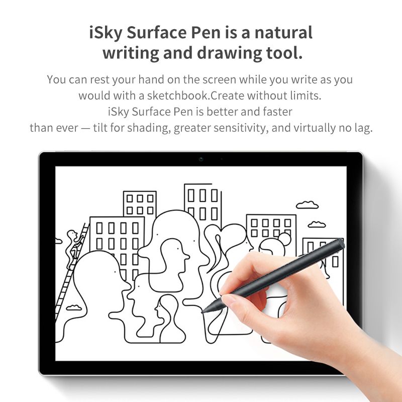 (Black)4096 Stylus Pen For Microsoft Surface Pro 3 4 5 6 7 Pro X Surface Go 2 Laptop Book Studio For HP ASUS Tablet Ic Pen Touch MAA