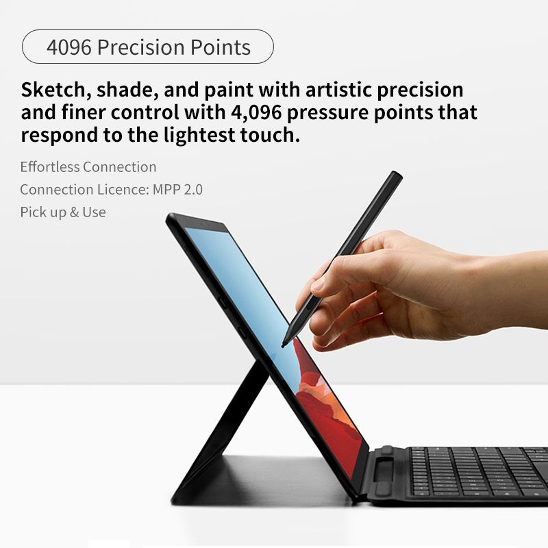 (Black)4096 Stylus Pen For Microsoft Surface Pro 3 4 5 6 7 Pro X Surface Go 2 Laptop Book Studio For HP ASUS Tablet Ic Pen Touch MAA
