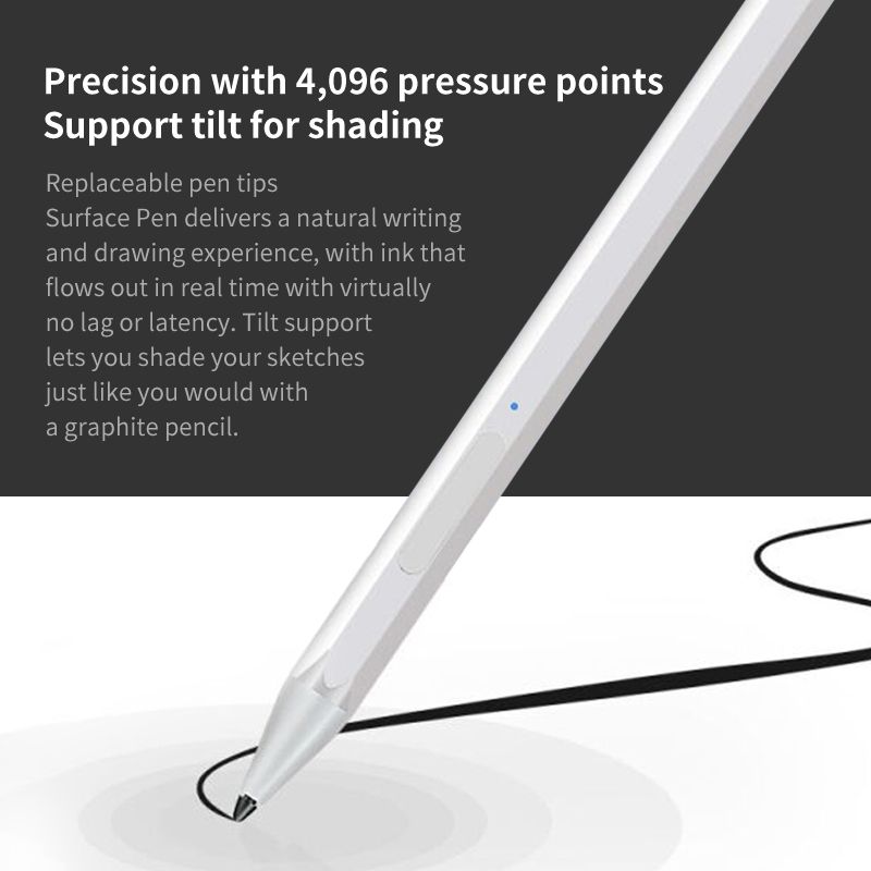 (Black)4096 Stylus Pen For Microsoft Surface Pro 3 4 5 6 7 Pro X Surface Go 2 Laptop Book Studio For HP ASUS Tablet Ic Pen Touch MAA