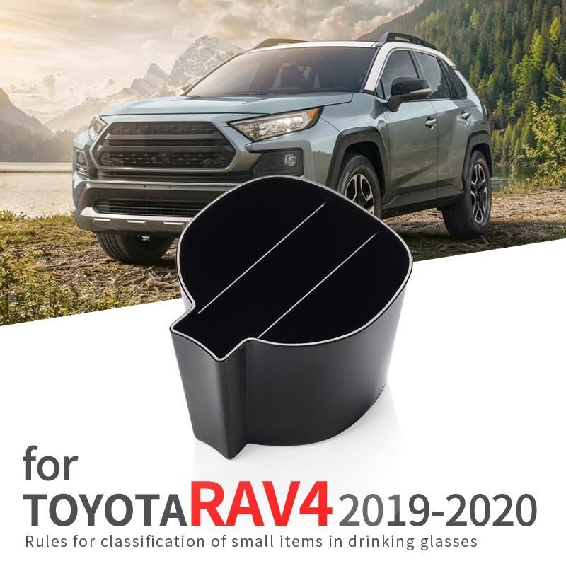 Car Cup Holder Storage Box for Toyota RAV4 2019 2020 XA50 RAV 4 50 Accessories Cup Mat Card Phone Storage Box