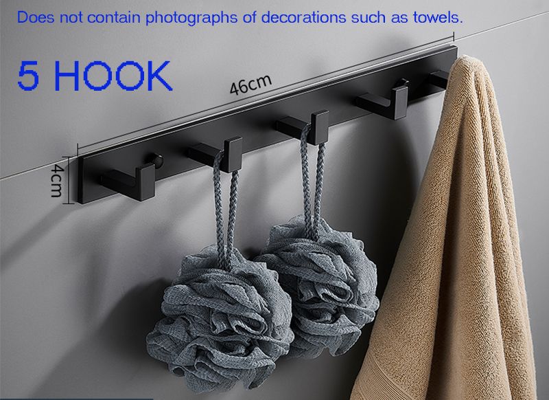 (5 Hook)Bathroom Aluminum Hardware Sets Towel Rack Paper
