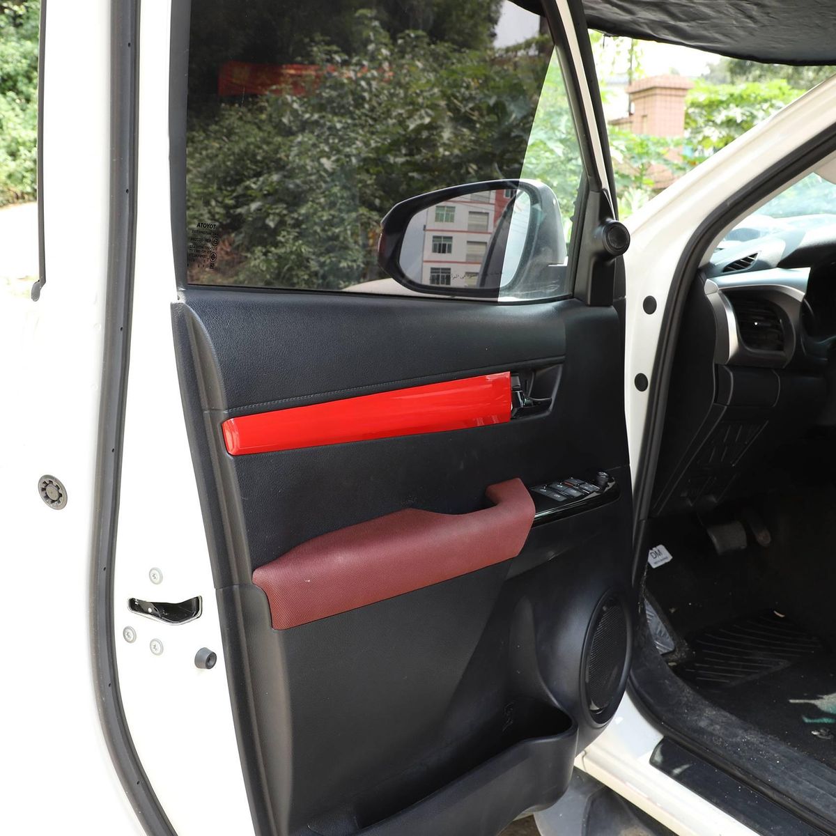 For Toyota Hilux 2015-2021 Car Inner Door Panel Cover Trim Car Styling Red