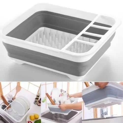 Collapsible Plate Rack And Dish Drainer