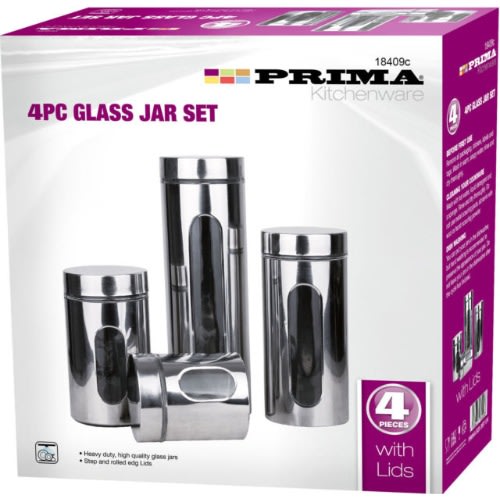 4pc Glass Jar Set