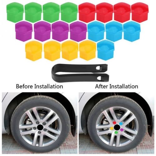 Car-styling  Silica Gel Car Wheel Nut Protection Cover - Multicolor - 20pcs