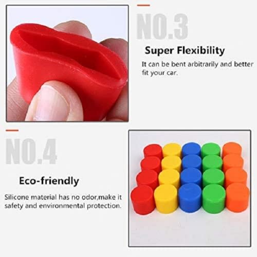 Car-styling  Silica Gel Car Wheel Nut Protection Cover - Multicolor - 20pcs