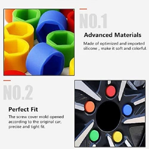 Car-styling  Silica Gel Car Wheel Nut Protection Cover - Multicolor - 20pcs