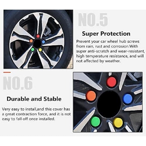 Car-styling  Silica Gel Car Wheel Nut Protection Cover - Multicolor - 20pcs