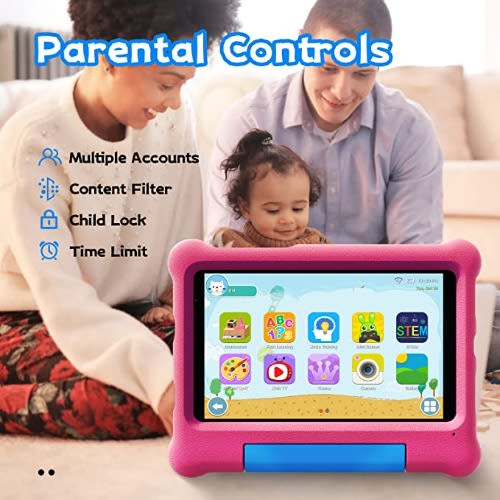 Klap E1 Kids Tablet - 8" - 32GB ROM - 2GB RAM - WiFi - Android 11 - 5100mAh Battery - Pink