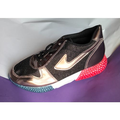Girls Glittering Black Sneakers
