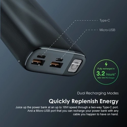 20000mAh Powerbank Plus LED Torchlight