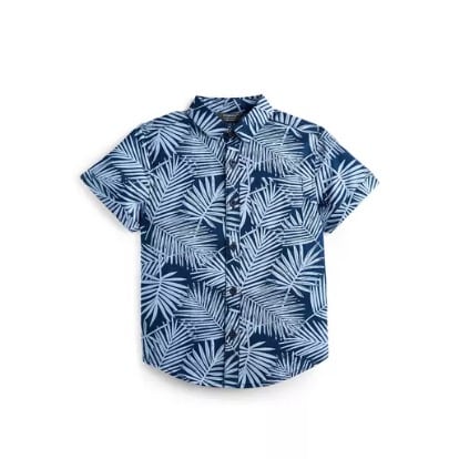 Palm Print Button Cotton Shirt