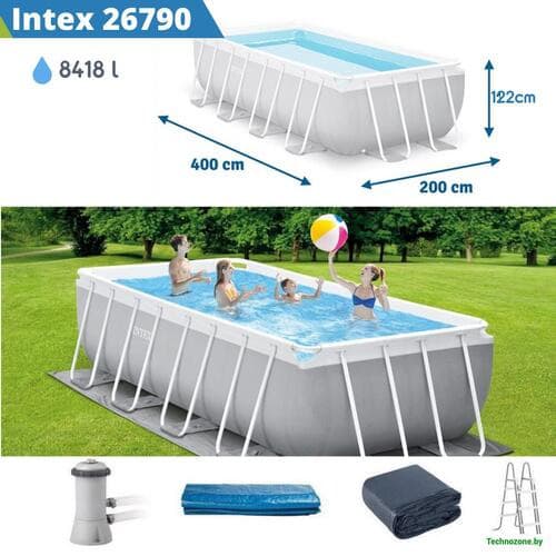 Prism Frame Rectangular Above Ground Pool - 4mx2mx122cm