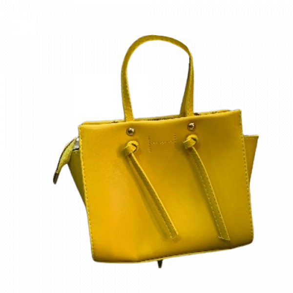Women's Pure Leather Hand Bag- Yellow