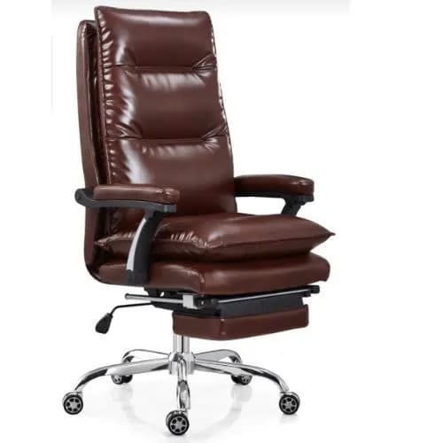 High Back Executive Chair With Foot Rest - Brown