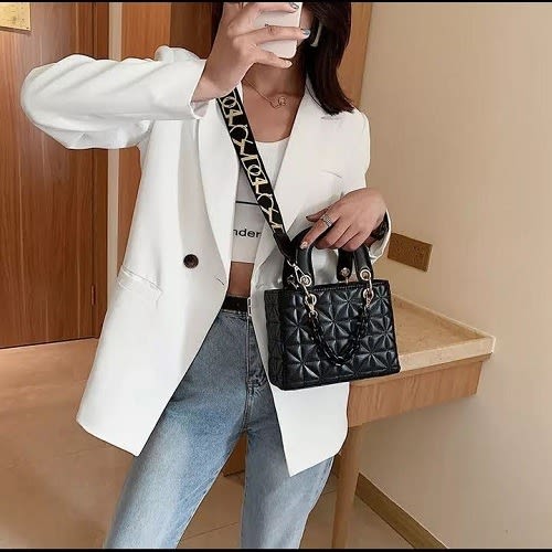 Quilted Design Women Shoulder Hand Bag