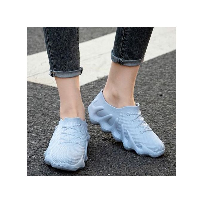 Rain Shoes Women's Short Rubber Shoes Fashion Wear Non-slip Waterproof Blue