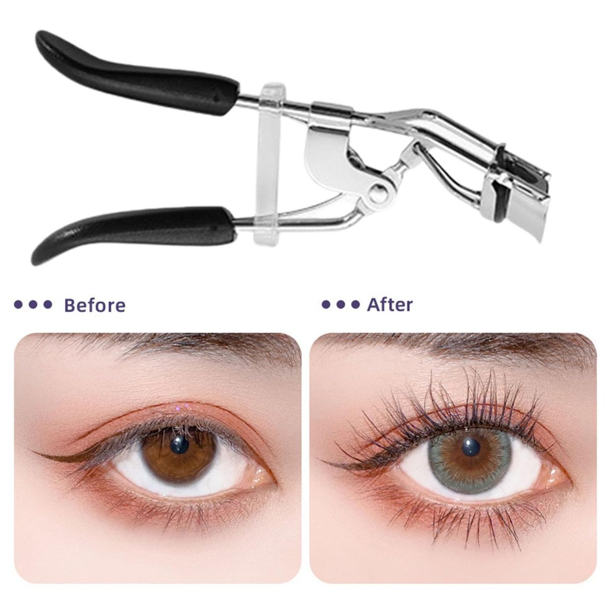 1 Set Curling Eyelash Clip Eyebrow Brush Eyelash Curler Kit