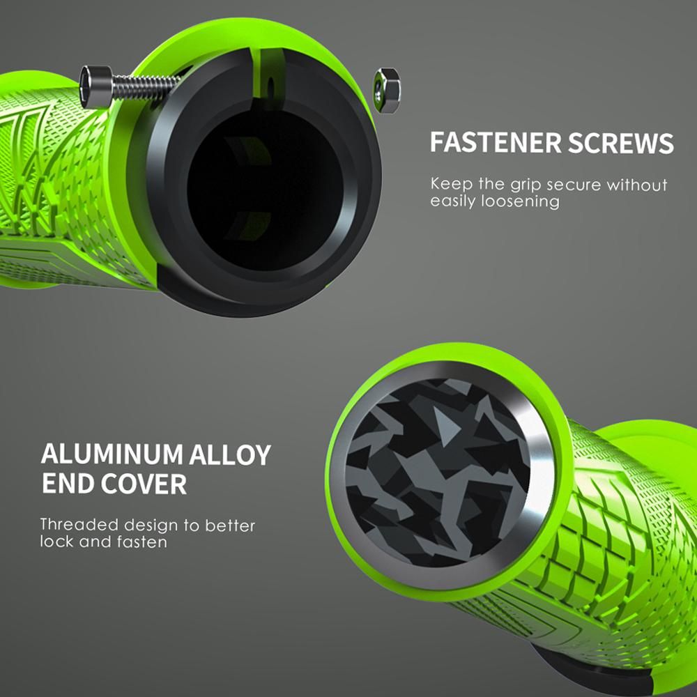 Shockproof Bike Handlebar Grips 22.2mm Bicycle Grips Non-Slip Soft Handlebar Cover End for Mountain Bikes