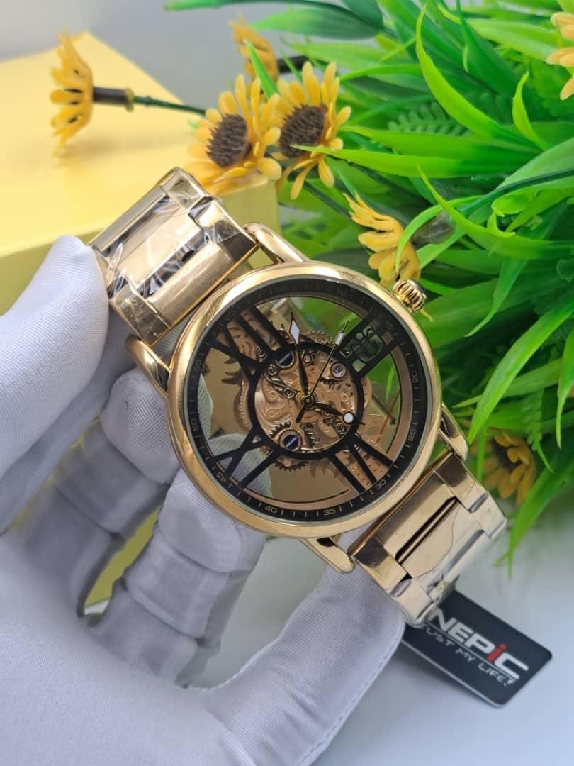Wrist Watch For Men - Quality Chain Transparent Wristwatch