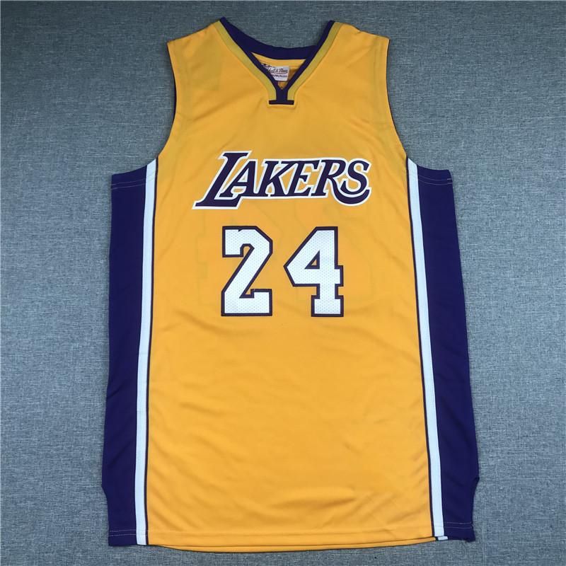 Kobe Bryant lakers yellow basketball jersey men's mesh breathable sports vest pullenV