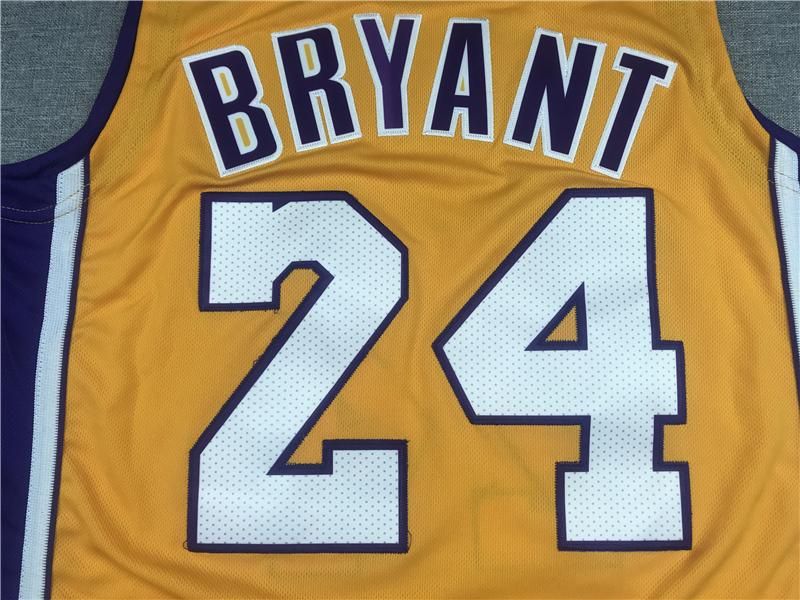Kobe Bryant lakers yellow basketball jersey men's mesh breathable sports vest pullenV