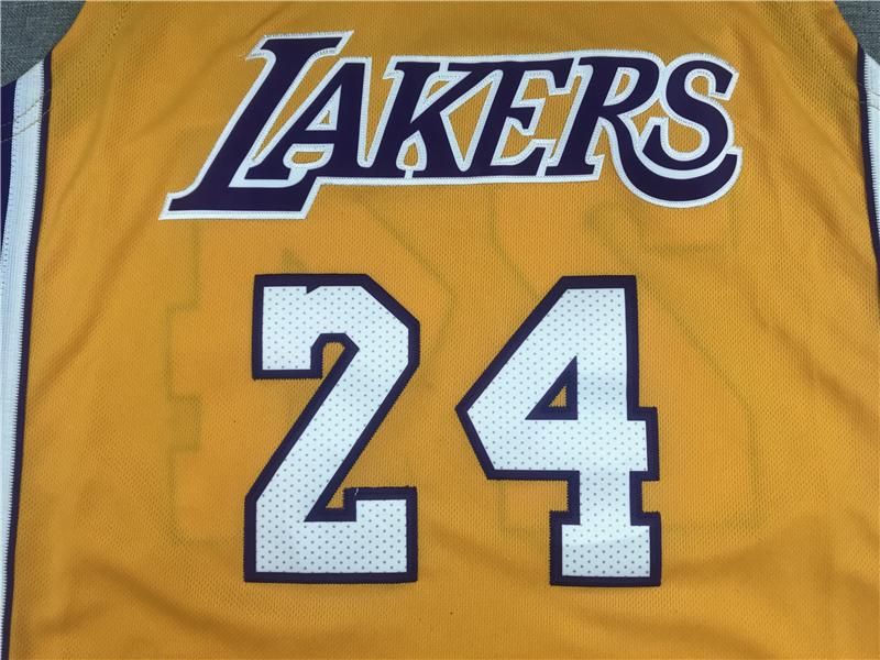 Kobe Bryant lakers yellow basketball jersey men's mesh breathable sports vest pullenV