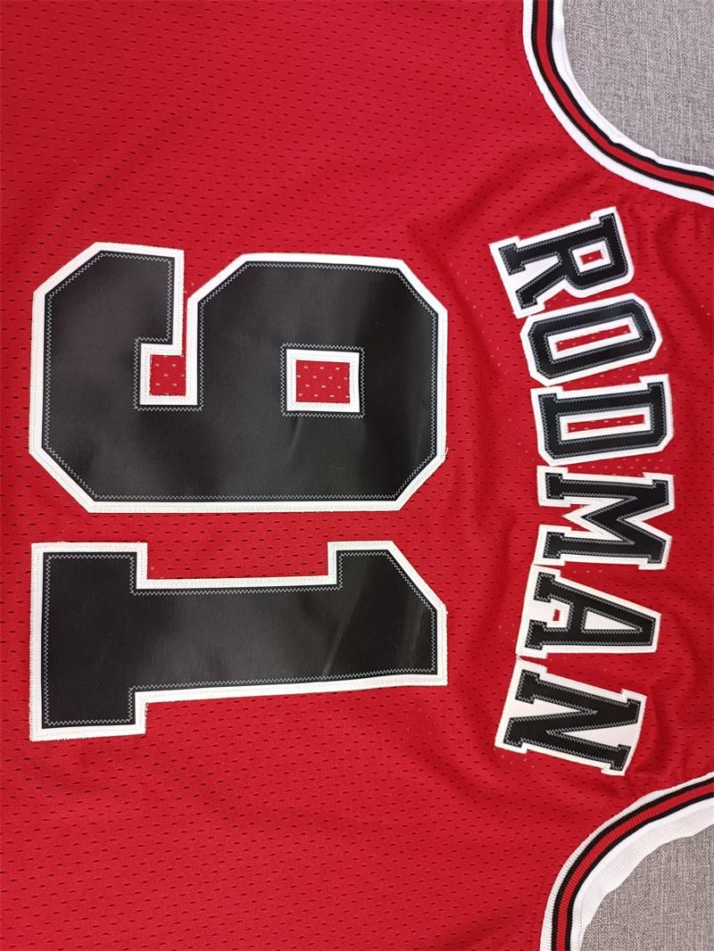 Rodman Bulls jersey number 91 red breathable quick-drying vest