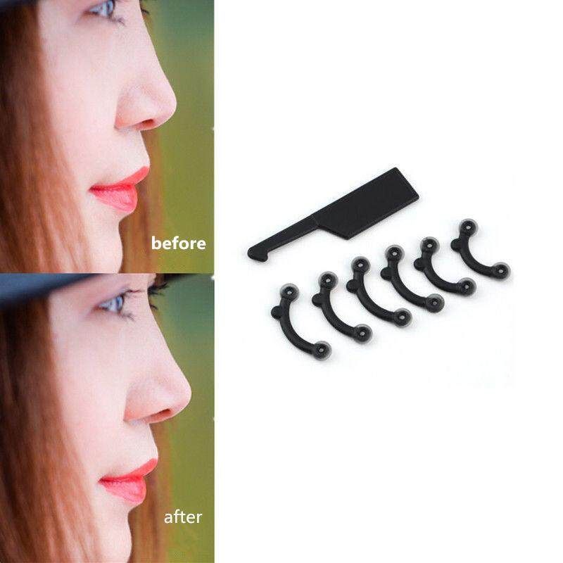 6PCS/Set 3 Size Beauty Nose Up Lifting Bridge Shaper Massage Tool No Pain Nose Shaping Clip Clipper Women Girl Massager