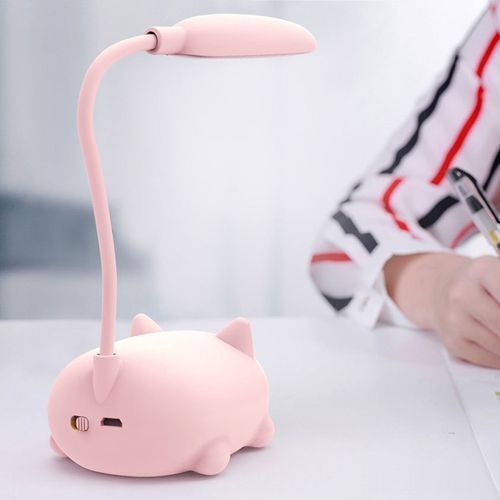 Cartoon Cat Design LED Reading Lamp Eye Protection-Green